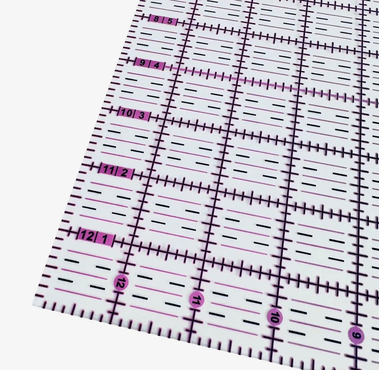 Pink to teal 13”x13” ruler